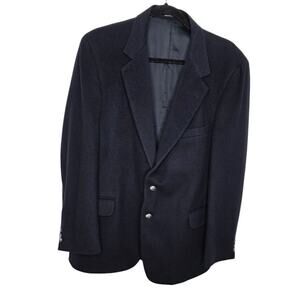 Vintage  Di Benedetto Navy Blue Cashmere & Wool Blend Men's Blazer Size 2XL
